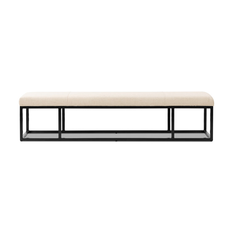 Irving Flax Upholstered Bench with Metal Frame