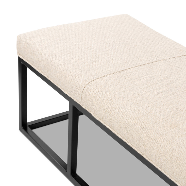 Irving Flax Upholstered Bench with Metal Frame