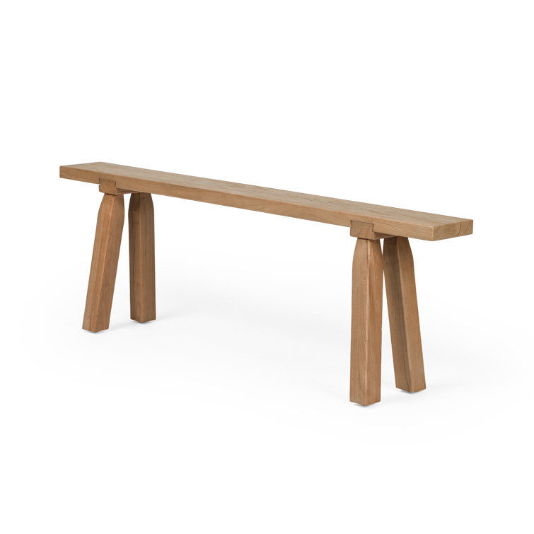 Lahana Rustic Natural Elmwood 60'' Bench with Tapered Legs