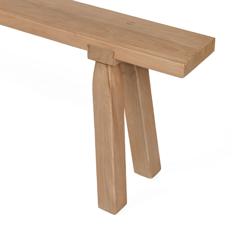 Lahana Rustic Natural Elmwood 60'' Bench with Tapered Legs