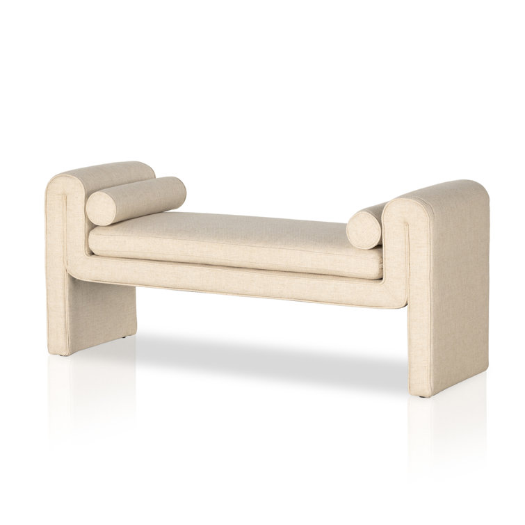 Mitchell 63" Cream Upholstered Accent Bench
