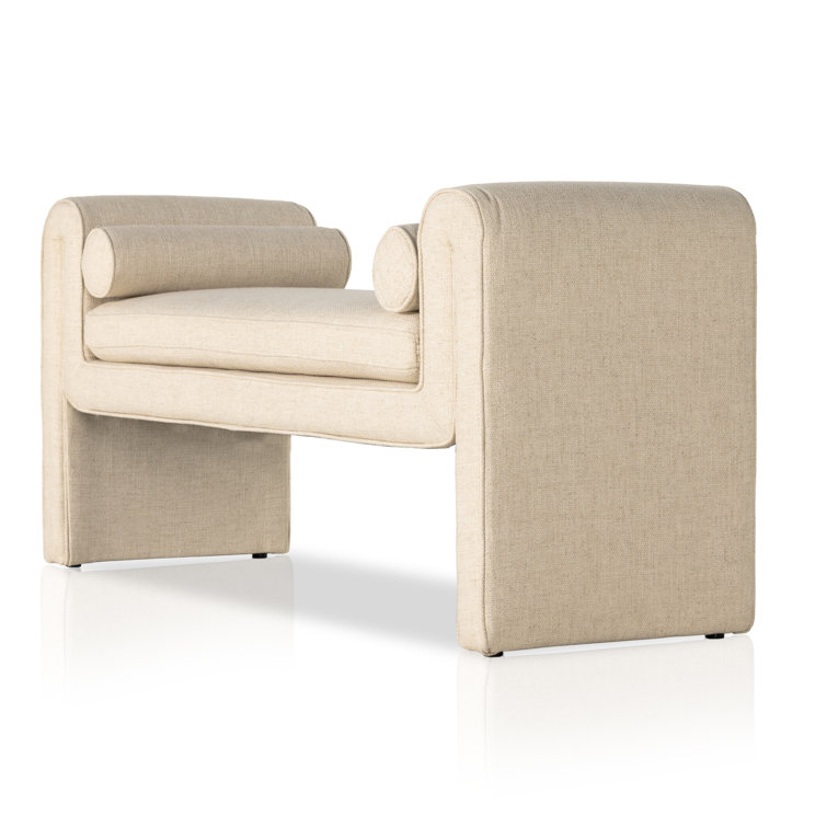Mitchell 63" Cream Upholstered Accent Bench
