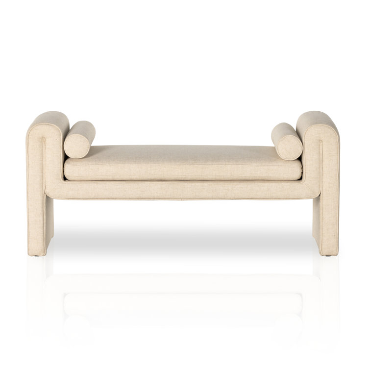 Mitchell 63" Cream Upholstered Accent Bench