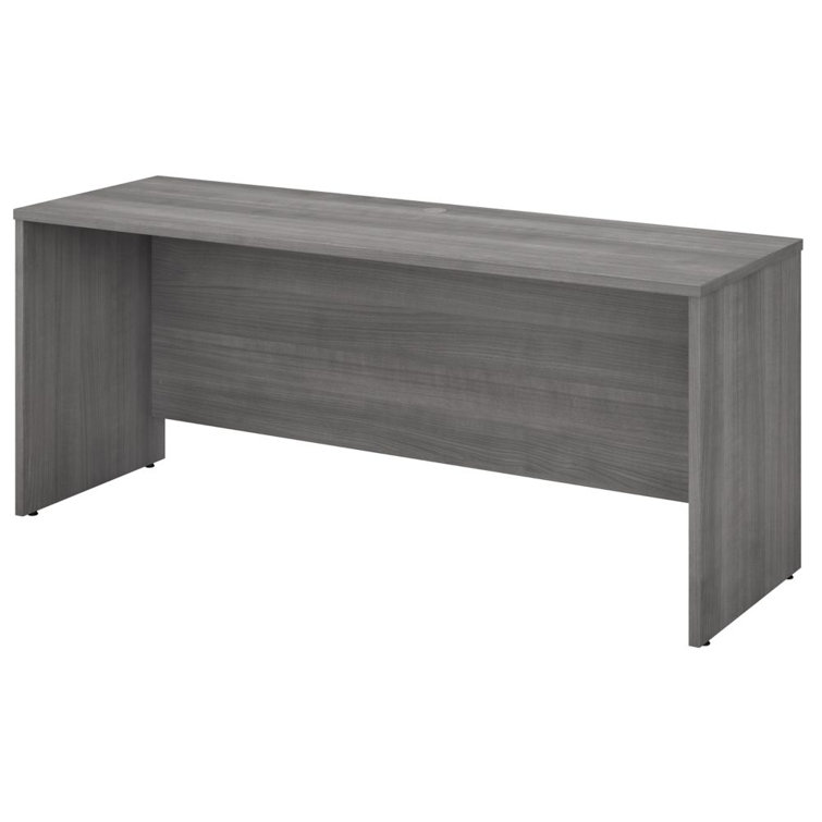 Platinum Gray Contemporary U-Shaped Credenza Desk with Drawer