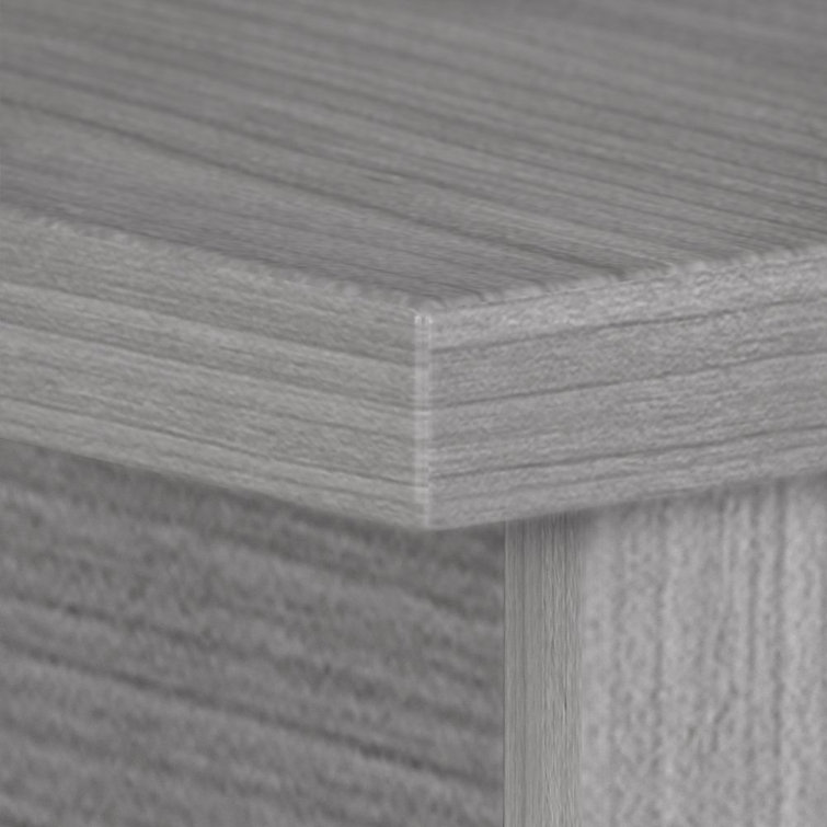 Platinum Gray Contemporary U-Shaped Credenza Desk with Drawer