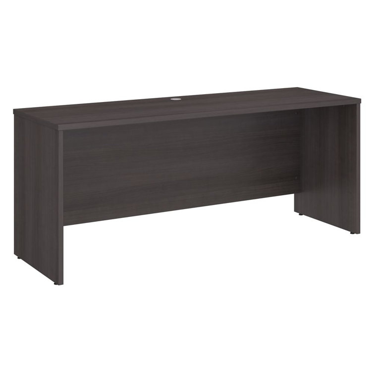 Storm Gray Rectangular Writing Desk with Cable Management