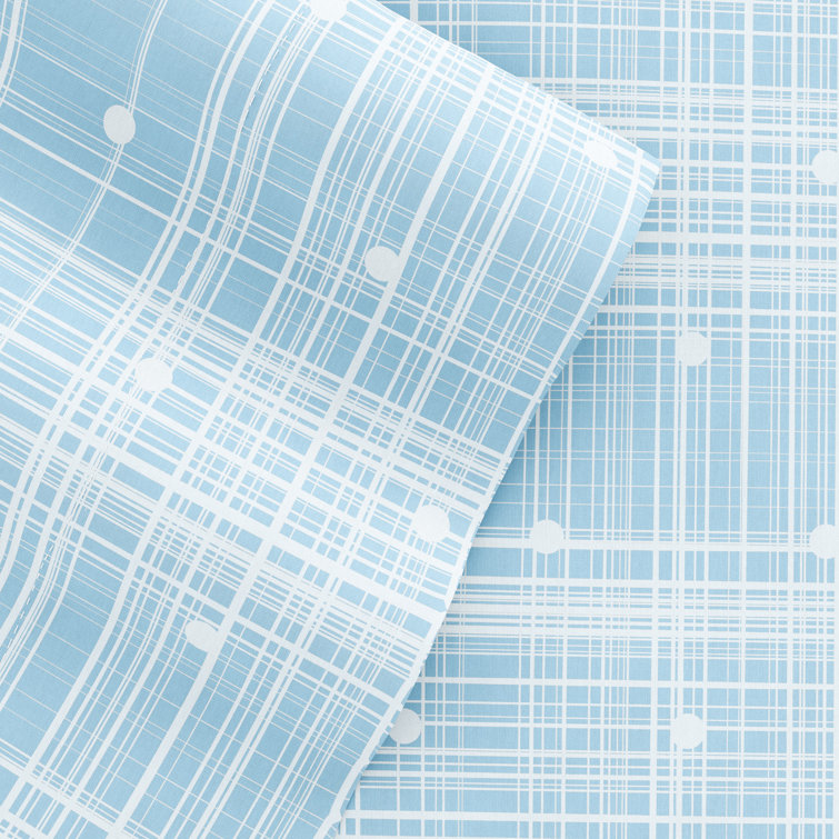 Aqua Polka Dot Queen Microfiber Sheet Set