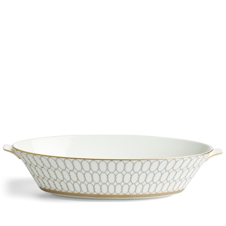 Grey Ceramic Oval Vegetable Dish for Serving Salads and Desserts