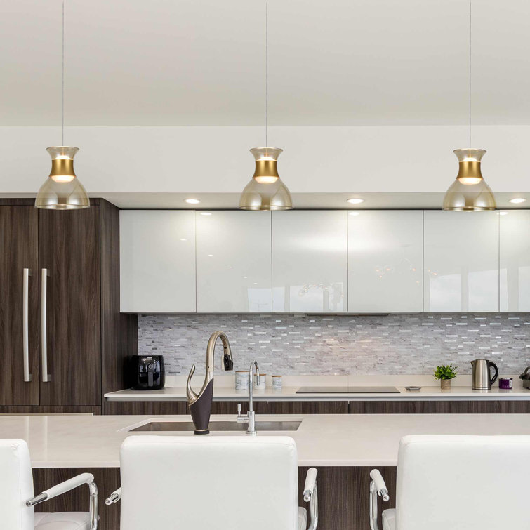 Palermo Gold 80'' Contemporary LED Glass Pendant Light