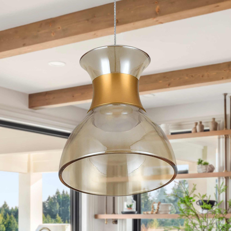 Palermo Gold 80'' Contemporary LED Glass Pendant Light