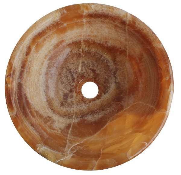 Honey Onyx Polished Round Stone Vessel Sink