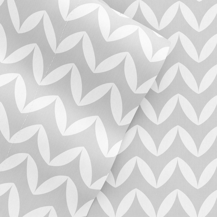 Light Gray Chevron Twin Microfiber Sheet Set