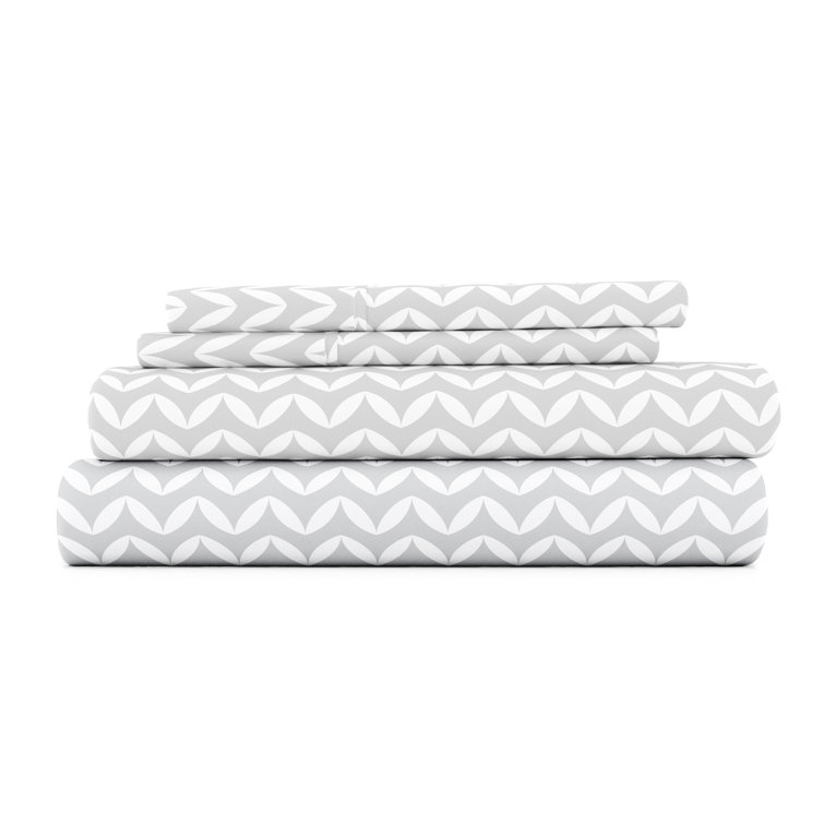Light Gray Chevron Twin Microfiber Sheet Set