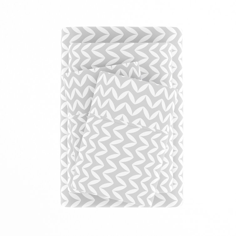 Light Gray Chevron Twin Microfiber Sheet Set
