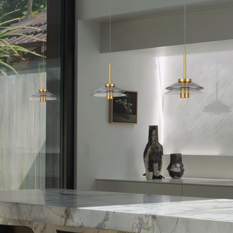 Verona 80.25" Gold Glass LED Pendant Light