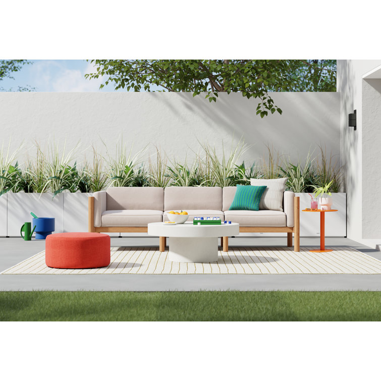 Haven 93'' Teak Outdoor Sectional Sofa with Sunbrella Cushions