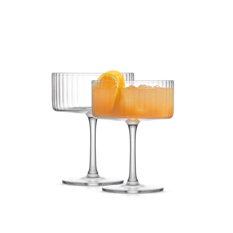 Elle 10oz Clear Fluted Coupe Martini Glasses Set