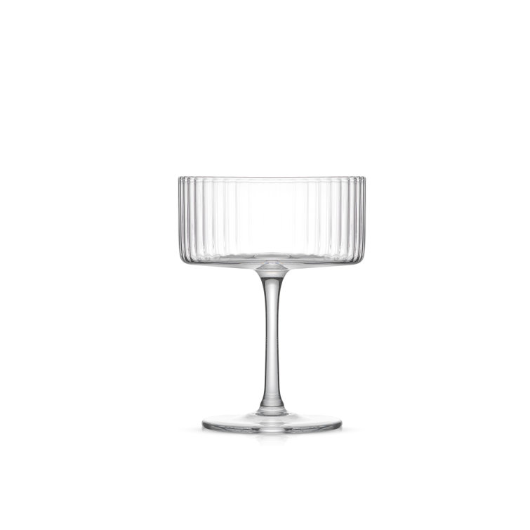 Elle 10oz Clear Fluted Coupe Martini Glasses Set