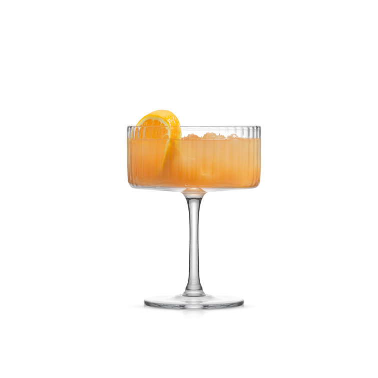 Elle 10oz Clear Fluted Coupe Martini Glasses Set