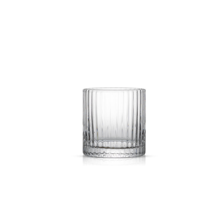 Elle 10oz Clear Fluted Double Old Fashioned Whiskey Glass Set