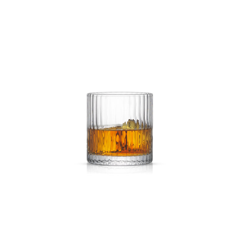 Elle 10oz Clear Fluted Double Old Fashioned Whiskey Glass Set