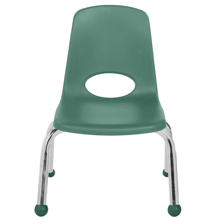 10" Multicolor Plastic Stackable Classroom Chairs with Chrome Legs, Set of 4