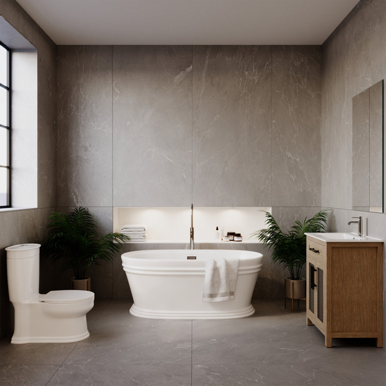 Santorini 60" High-Gloss White Acrylic Freestanding Tub