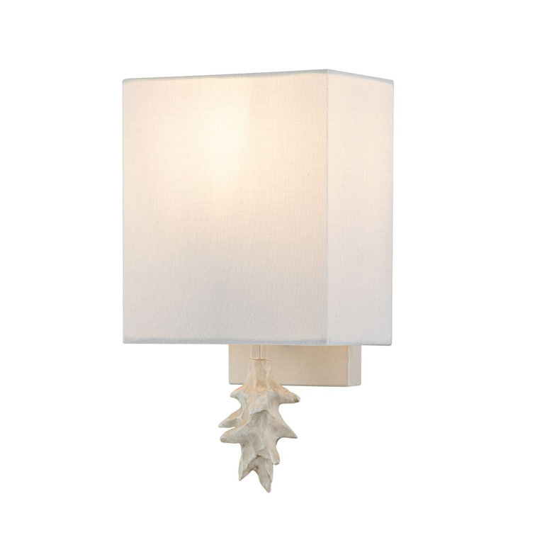 Bone White Linen Shade 1-Light Sconce