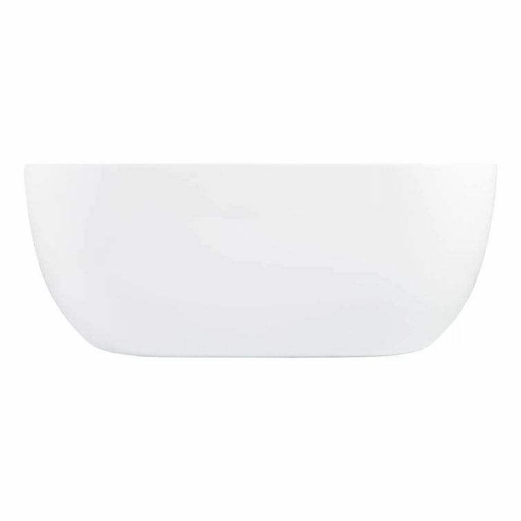 61" White Acrylic Freestanding Oval Soaking Bathtub