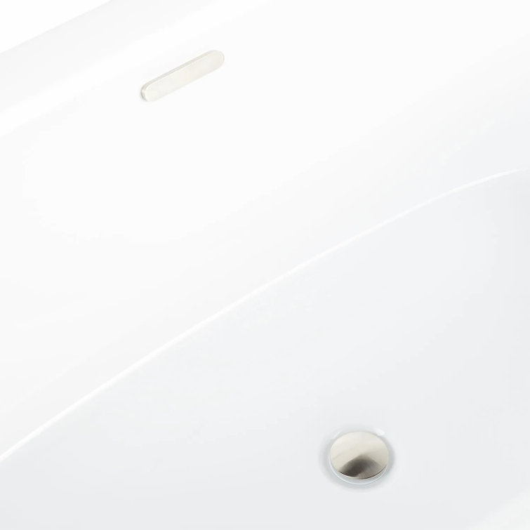 69'' White Acrylic Freestanding Oval Soaking Bathtub