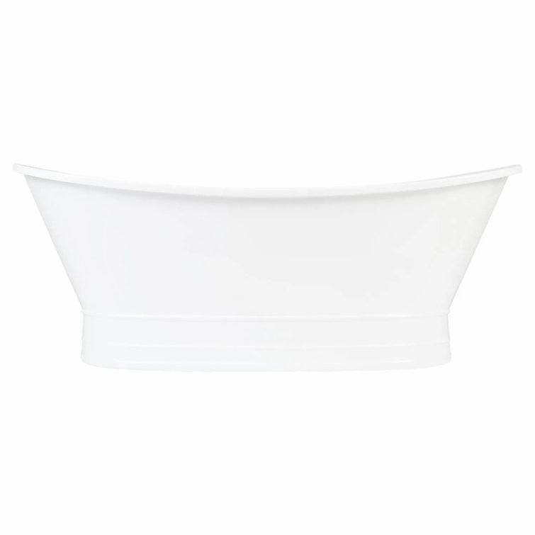 69'' White Acrylic Freestanding Oval Soaking Bathtub
