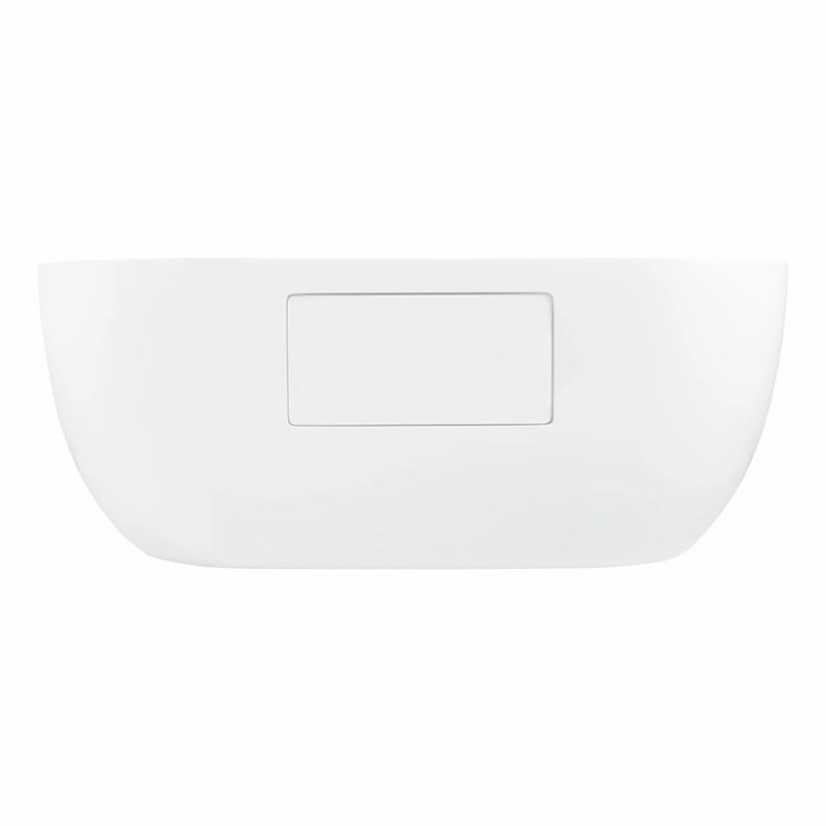 61" White Acrylic Freestanding Oval Soaking Bathtub