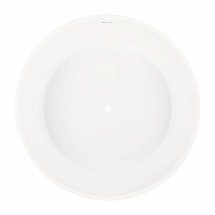 55" White Acrylic Circular Freestanding Soaking Bathtub