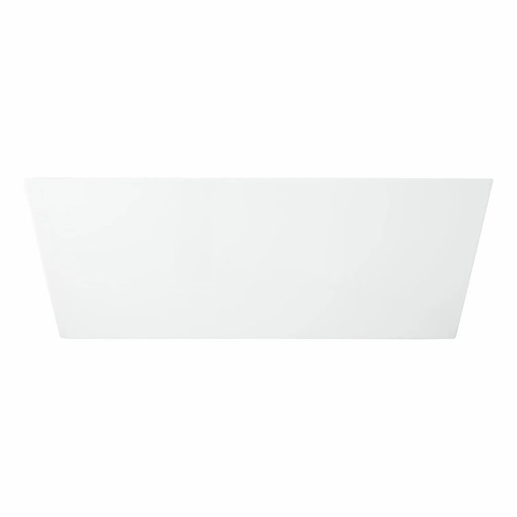 67" White Acrylic Freestanding Oval Soaking Bathtub