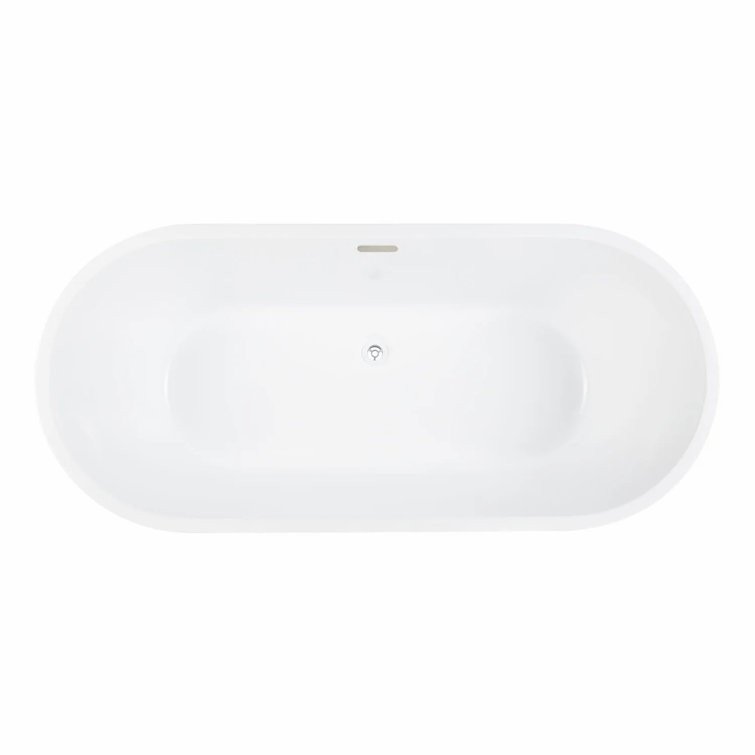 Danae 62" White Acrylic Freestanding Soaking Bathtub