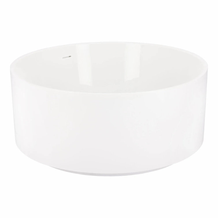 55" White Acrylic Circular Freestanding Soaking Bathtub