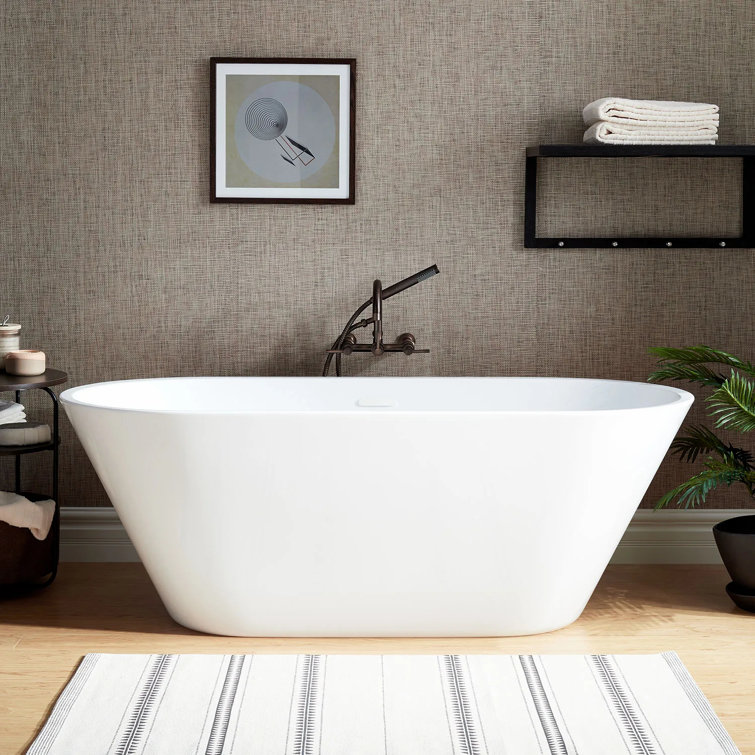 Danae 62" White Acrylic Freestanding Soaking Bathtub