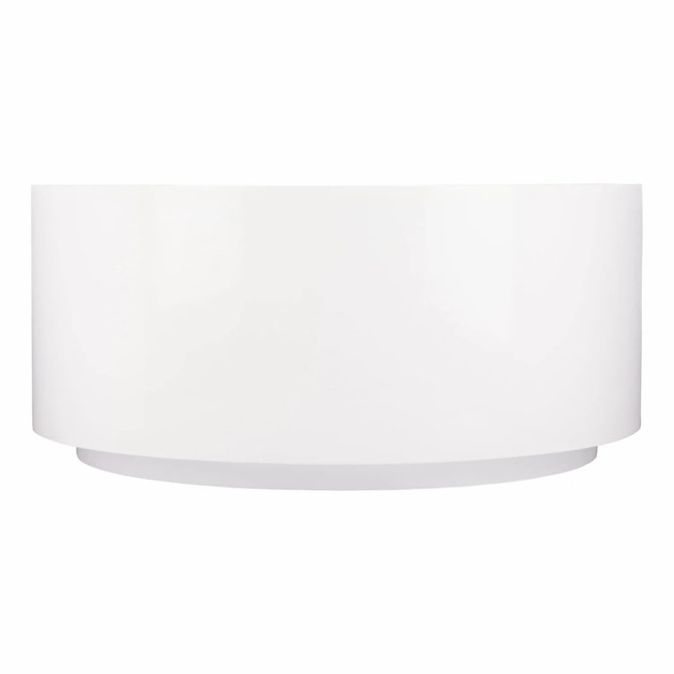 55" White Acrylic Circular Freestanding Soaking Bathtub