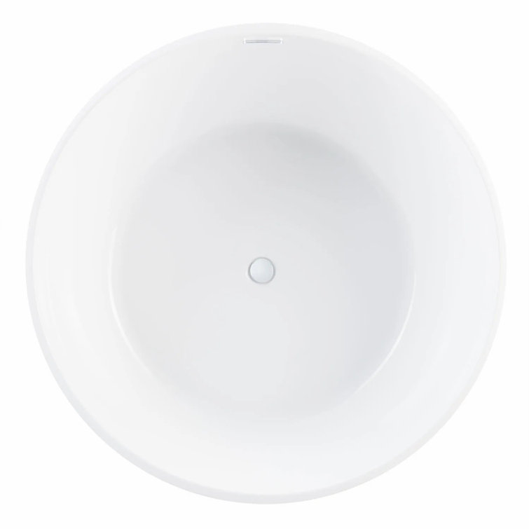 51" White Acrylic Circular Freestanding Soaking Tub