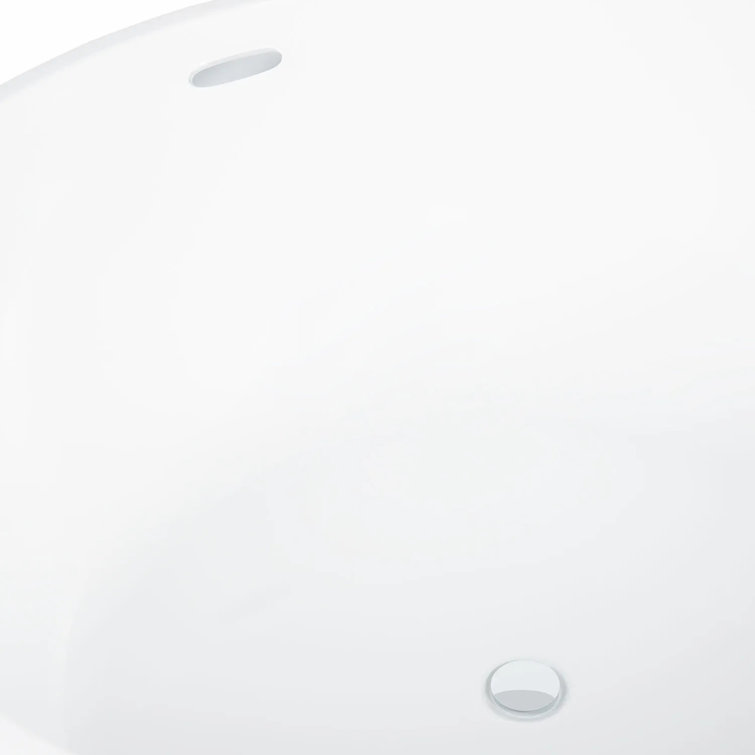 51" White Acrylic Circular Freestanding Soaking Tub