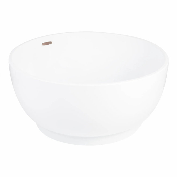 51" White Acrylic Circular Freestanding Soaking Tub