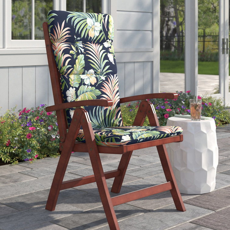 Simone Blue Tropical Outdoor Adirondack Chair Cushion