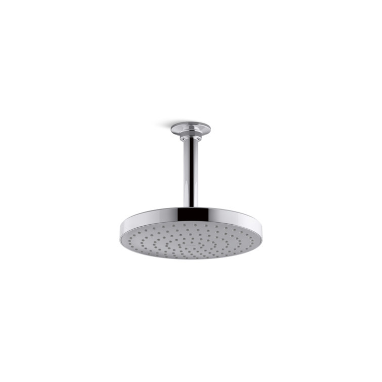 Polished Chrome Round Rain Showerhead, 8 Inch Ceiling Mount