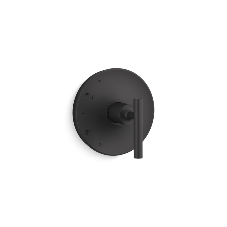 Matte Black Modern Lever Shower Valve Trim