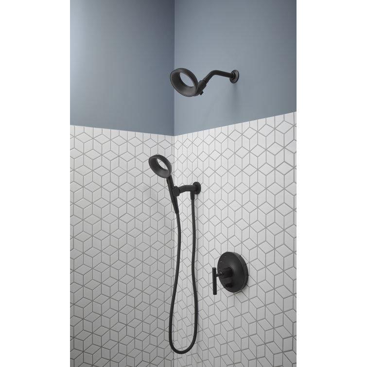 Matte Black Modern Lever Shower Valve Trim