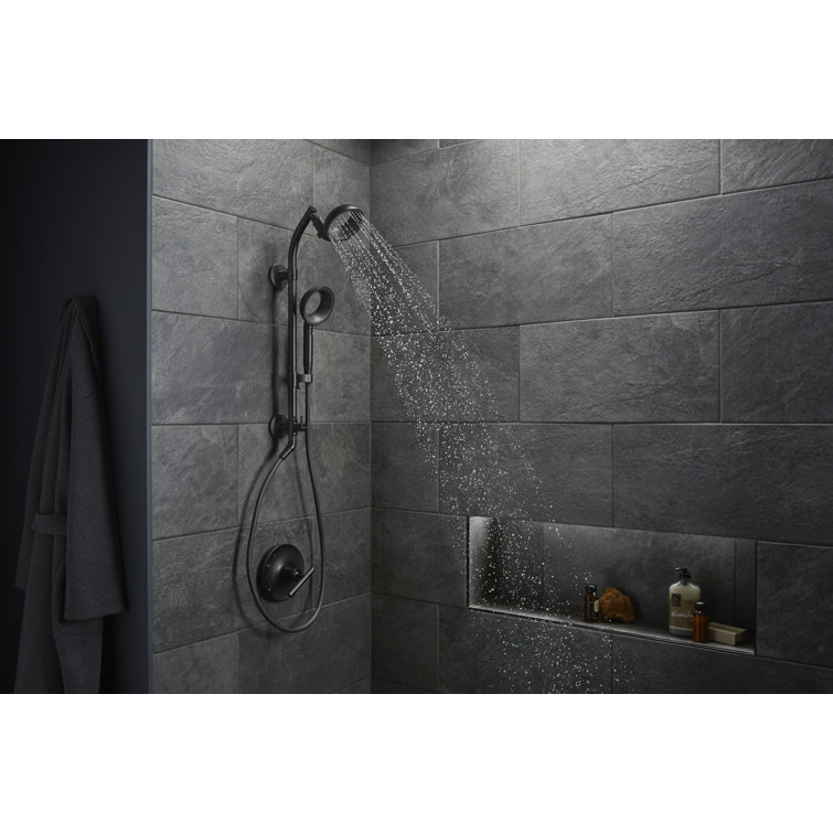 Matte Black Modern Lever Shower Valve Trim