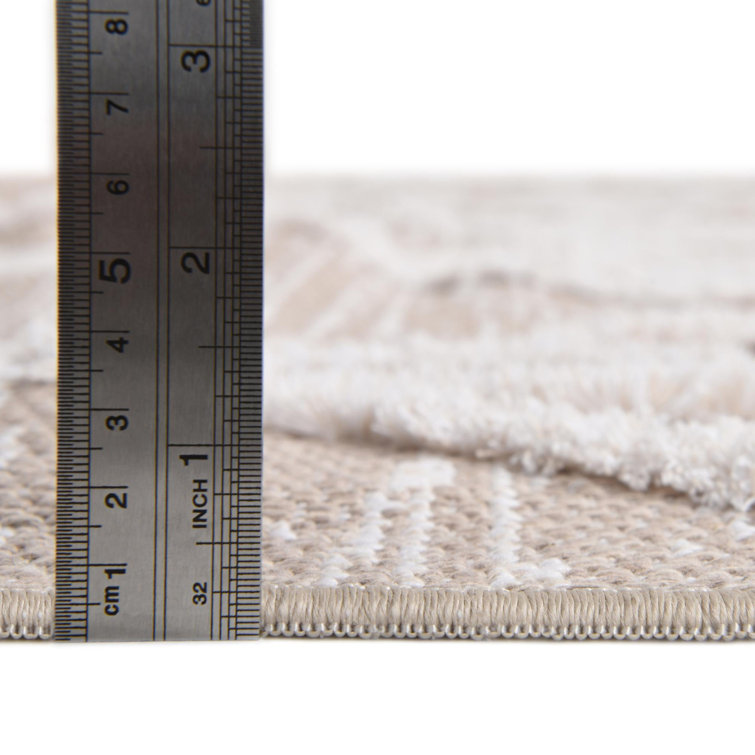 Casa Beige Cotton Geometric Flatweave 2'x3' Indoor Rug