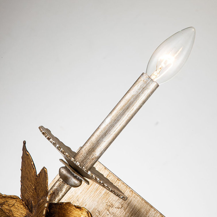 Toussaint Gold and Silver Leaf 1-Light Wall Sconce by Elaine Gleason
