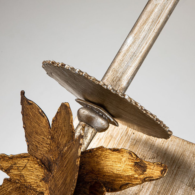 Toussaint Gold and Silver Leaf 1-Light Wall Sconce by Elaine Gleason