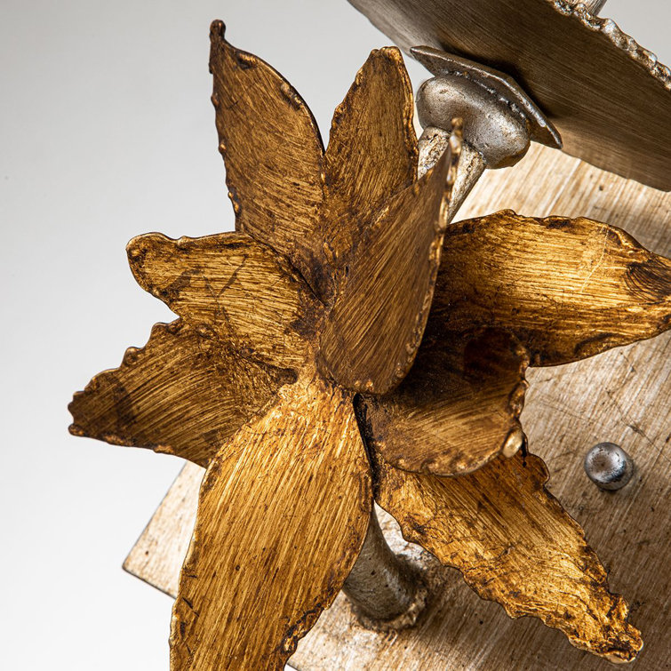 Toussaint Gold and Silver Leaf 1-Light Wall Sconce by Elaine Gleason